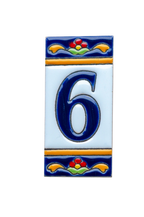 Marbella | Numéro de porte en céramique avec cadre – 5,5 cm x 11 cm (2,17 po x 4,33 po) 