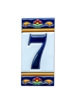 Marbella | Numéro de porte en céramique avec cadre – 5,5 cm x 11 cm (2,17 po x 4,33 po) 