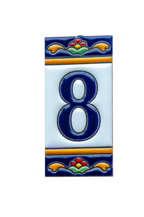 Marbella | Numéro de porte en céramique avec cadre – 5,5 cm x 11 cm (2,17 po x 4,33 po) 