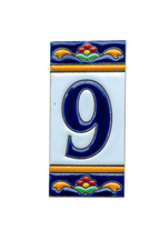 Marbella | Numéro de porte en céramique avec cadre – 5,5 cm x 11 cm (2,17 po x 4,33 po) 