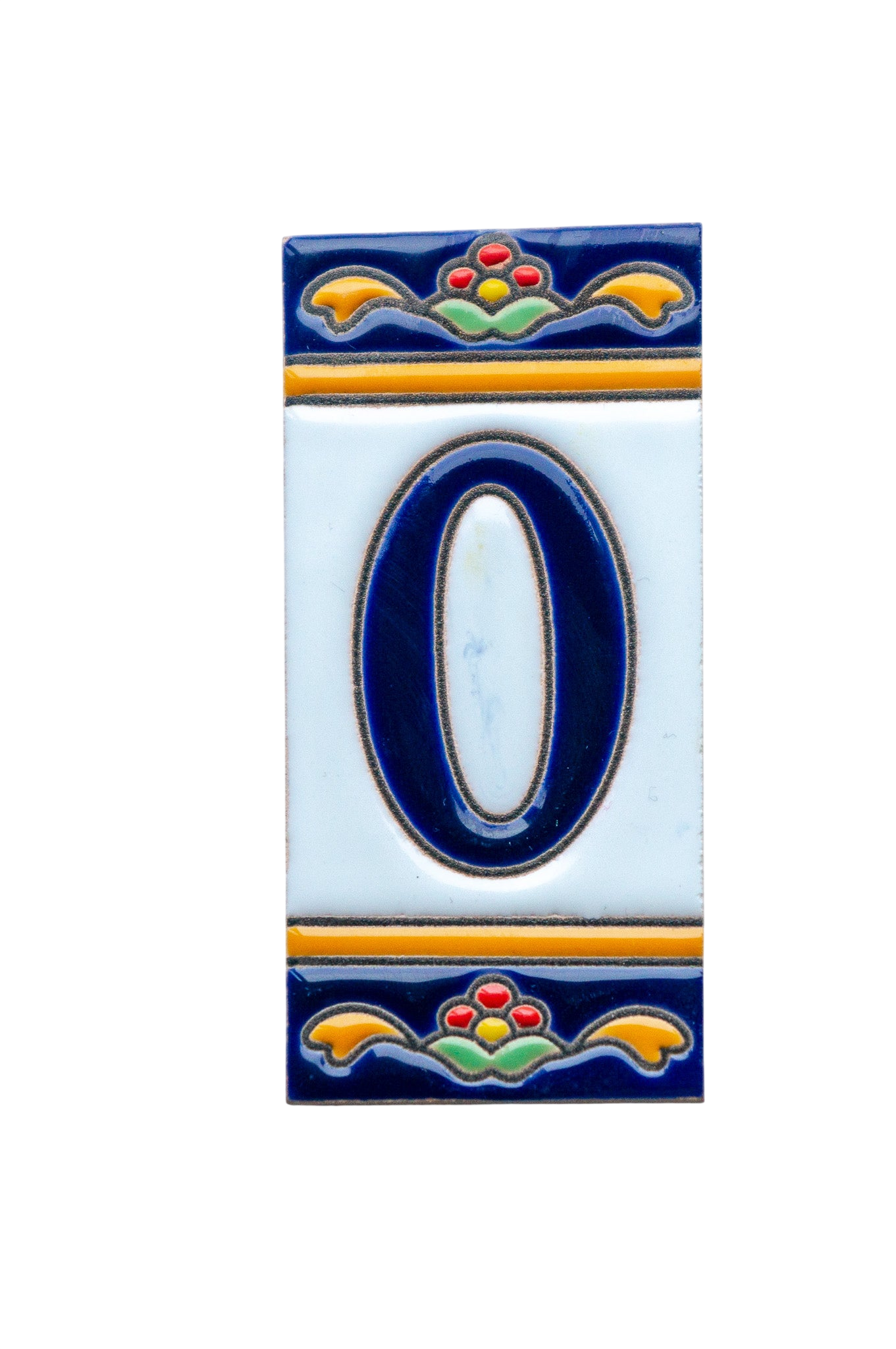 Marbella | Numéro de porte en céramique avec cadre – 5,5 cm x 11 cm (2,17 po x 4,33 po) 