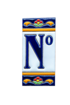 Marbella | Numéro de porte en céramique avec cadre – 5,5 cm x 11 cm (2,17 po x 4,33 po) 