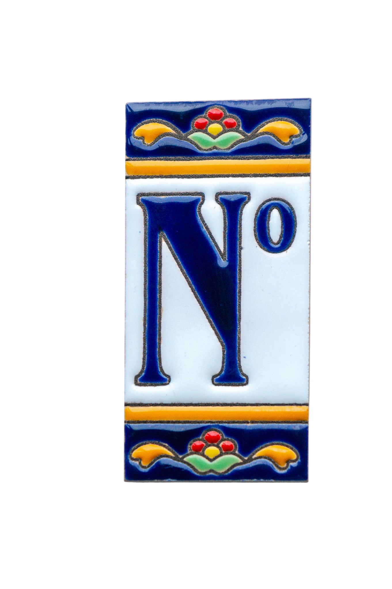 Marbella | Numéro de porte en céramique avec cadre – 5,5 cm x 11 cm (2,17 po x 4,33 po) 