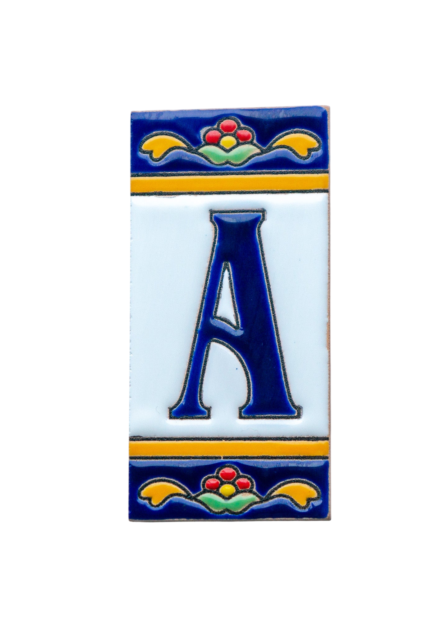 Marbella | Numéro de porte en céramique avec cadre – 5,5 cm x 11 cm (2,17 po x 4,33 po) 