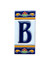 Marbella | Numéro de porte en céramique avec cadre – 5,5 cm x 11 cm (2,17 po x 4,33 po) 