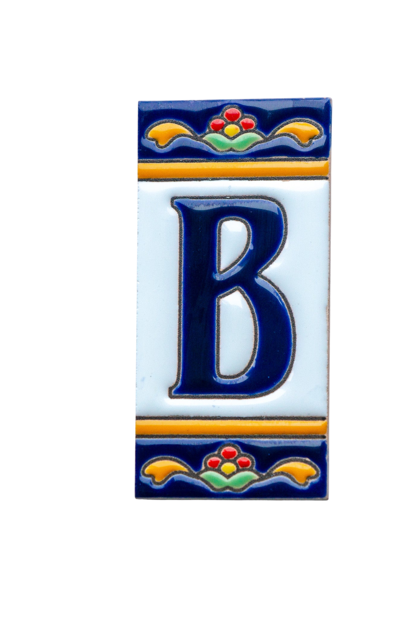 Marbella | Numéro de porte en céramique avec cadre – 5,5 cm x 11 cm (2,17 po x 4,33 po) 