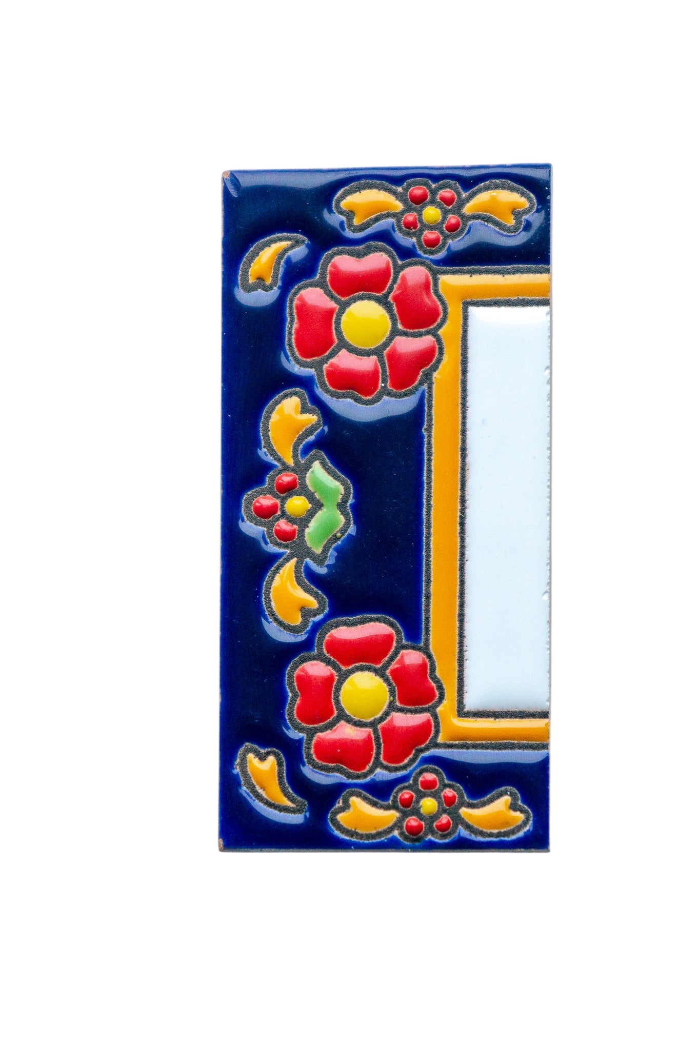 Marbella | Numéro de porte en céramique avec cadre – 5,5 cm x 11 cm (2,17 po x 4,33 po) 