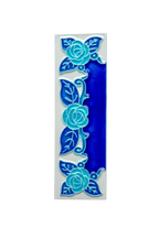 Sapphire Rose | Numéro de porte en céramique avec cadre – 4,7 cm x 15 cm (1,85 po x 5,91 po)