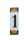 Valencia Rose | Ceramic Door Number Tile & Frame – 4.7cm x 15cm (1.85" x 5.91")