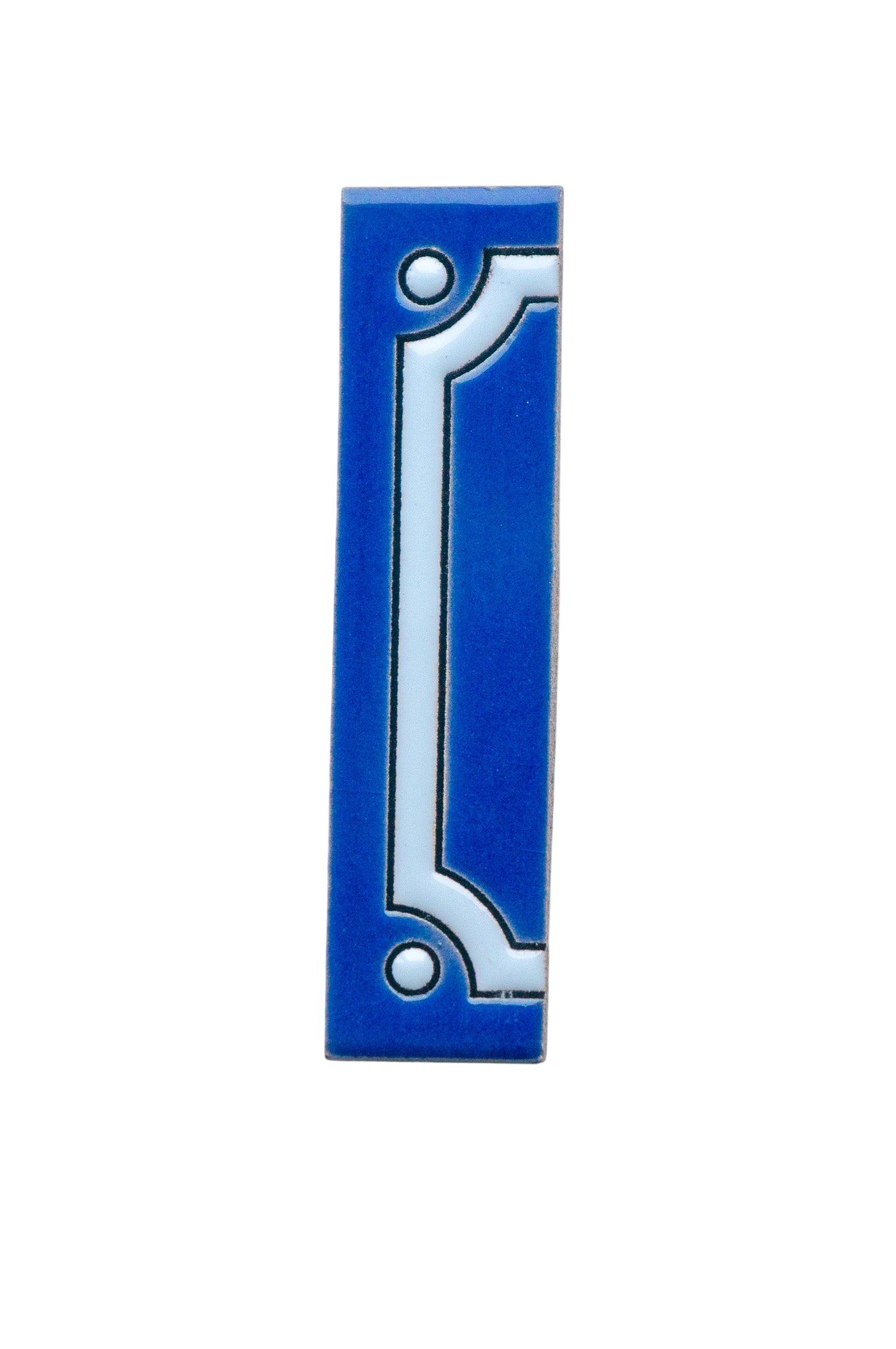 Classico Blue | Ceramic Door Number Tile & Frame – 5.5cm x 11cm (2.17" x 4.33")