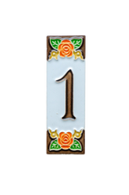 Mini Valencia | Numéro de porte en céramique avec cadre – 3 cm x 10 cm (1,18 po x 3,94 po)