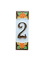 Mini Valencia | Numéro de porte en céramique avec cadre – 3 cm x 10 cm (1,18 po x 3,94 po)