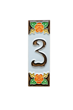 Mini Valencia | Numéro de porte en céramique avec cadre – 3 cm x 10 cm (1,18 po x 3,94 po)