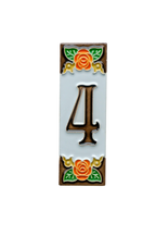 Valencia Rose | Ceramic Door Number Tile & Frame – 4.7cm x 15cm (1.85" x 5.91")