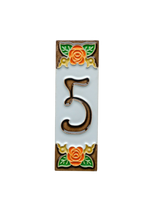 Valencia Rose | Ceramic Door Number Tile & Frame – 4.7cm x 15cm (1.85" x 5.91")