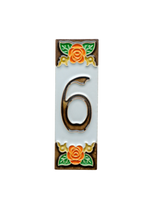 Valencia Rose | Ceramic Door Number Tile & Frame – 4.7cm x 15cm (1.85" x 5.91")