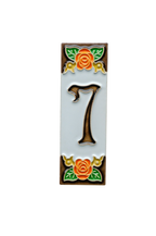 Valencia Rose | Ceramic Door Number Tile & Frame – 4.7cm x 15cm (1.85" x 5.91")