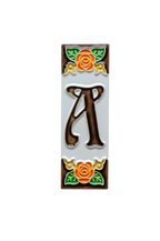 Valencia Rose | Ceramic Door Number Tile & Frame – 4.7cm x 15cm (1.85" x 5.91")