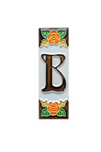 Mini Valencia | Numéro de porte en céramique avec cadre – 3 cm x 10 cm (1,18 po x 3,94 po)