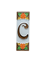 Valencia Rose | Ceramic Door Number Tile & Frame – 4.7cm x 15cm (1.85" x 5.91")