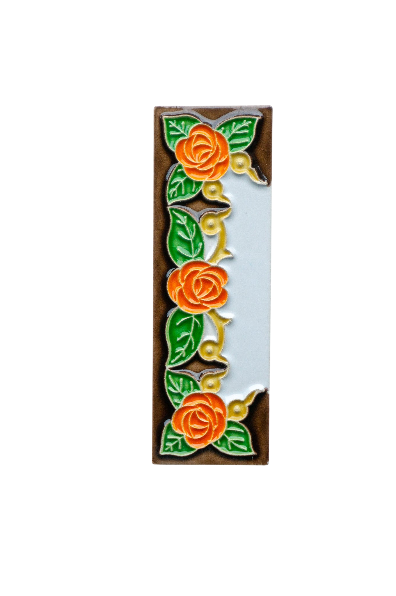 Mini Valencia | Numéro de porte en céramique avec cadre – 3 cm x 10 cm (1,18 po x 3,94 po)