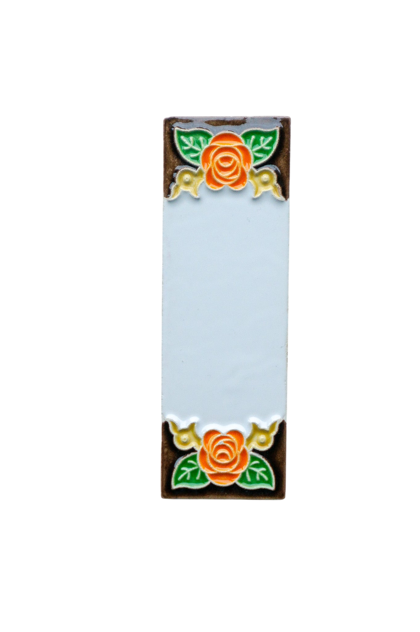 Mini Valencia | Numéro de porte en céramique avec cadre – 3 cm x 10 cm (1,18 po x 3,94 po)