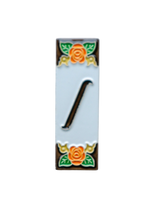 Mini Valencia | Numéro de porte en céramique avec cadre – 3 cm x 10 cm (1,18 po x 3,94 po)