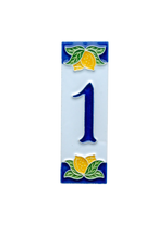 Amalfi Lemon | Ceramic Door Number Tile & Frame – 4.7cm x 15cm (1.85" x 5.91")