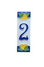 Mini Lemons Ceramic House Number Tile Plaque & Frame – 3cm x 10cm (1.18 x 3.94")