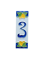 Mini Lemons Ceramic House Number Tile Plaque & Frame – 3cm x 10cm (1.18 x 3.94")