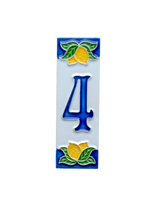 Mini Lemons Ceramic House Number Tile Plaque & Frame – 3cm x 10cm (1.18 x 3.94")