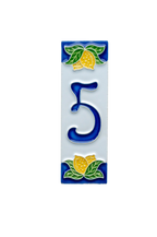 Mini Lemons Ceramic House Number Tile Plaque & Frame – 3cm x 10cm (1.18 x 3.94")