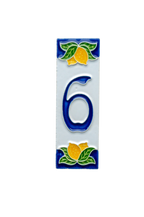 Amalfi Lemon | Ceramic Door Number Tile & Frame – 4.7cm x 15cm (1.85" x 5.91")