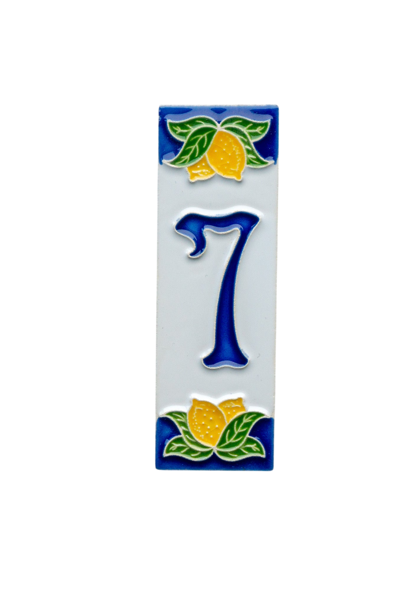 Amalfi Lemon | Ceramic Door Number Tile & Frame – 4.7cm x 15cm (1.85" x 5.91")
