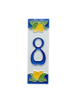Mini Lemons Ceramic House Number Tile Plaque & Frame – 3cm x 10cm (1.18 x 3.94")