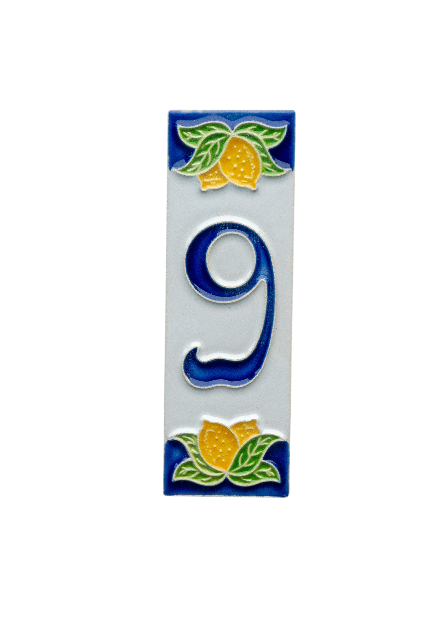 Amalfi Lemon | Ceramic Door Number Tile & Frame – 4.7cm x 15cm (1.85" x 5.91")