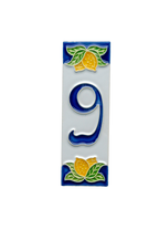 Mini Lemons Ceramic House Number Tile Plaque & Frame – 3cm x 10cm (1.18 x 3.94")