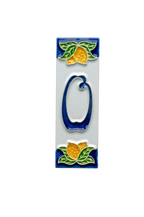 Amalfi Lemon | Ceramic Door Number Tile & Frame – 4.7cm x 15cm (1.85" x 5.91")