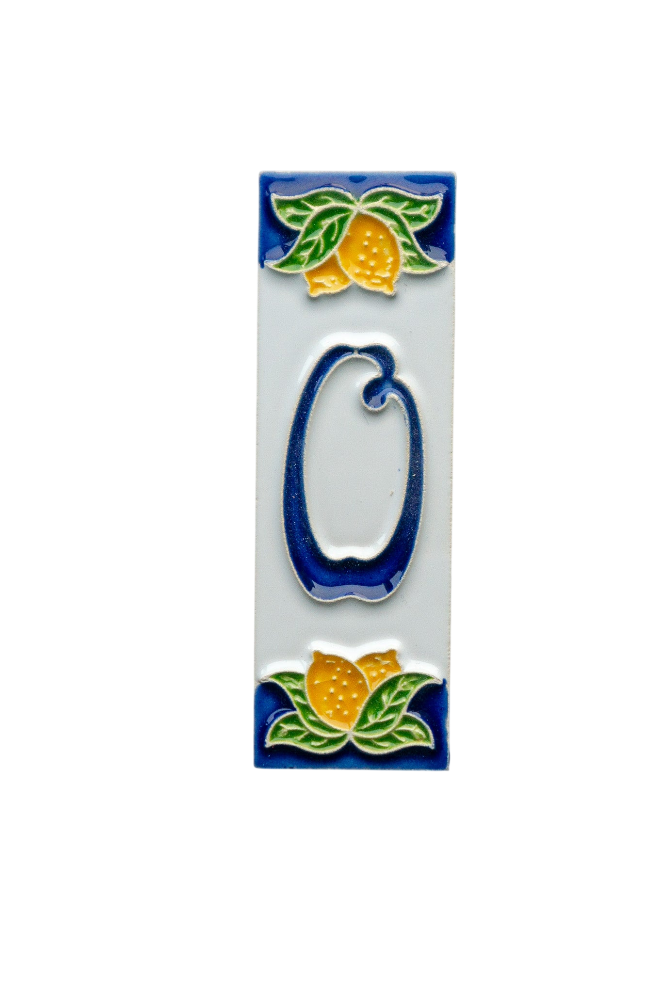 Amalfi Lemon | Ceramic Door Number Tile & Frame – 4.7cm x 15cm (1.85" x 5.91")