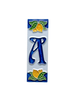 Amalfi Lemon | Ceramic Door Number Tile & Frame – 4.7cm x 15cm (1.85" x 5.91")