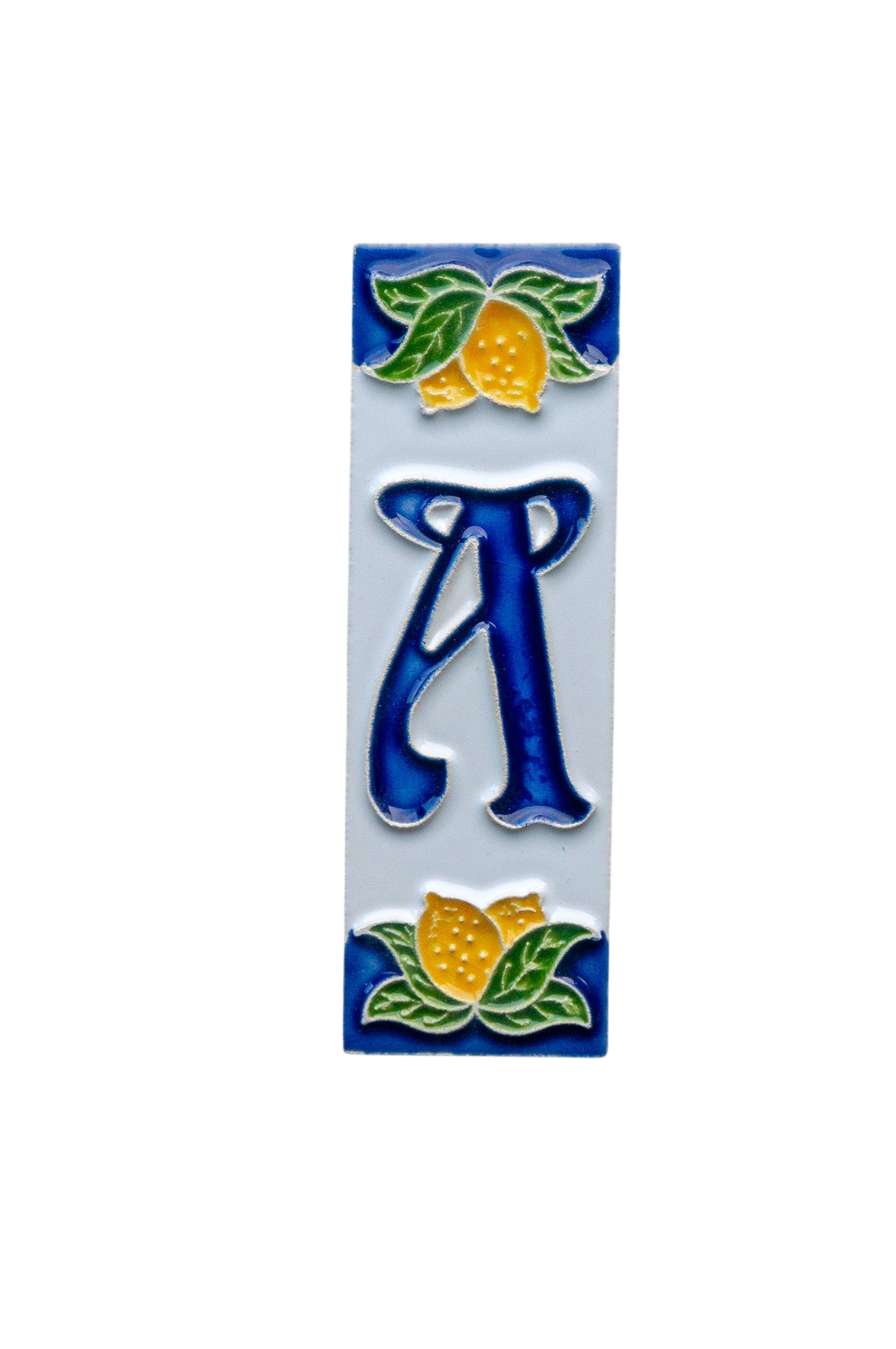 Amalfi Lemon | Ceramic Door Number Tile & Frame – 4.7cm x 15cm (1.85" x 5.91")