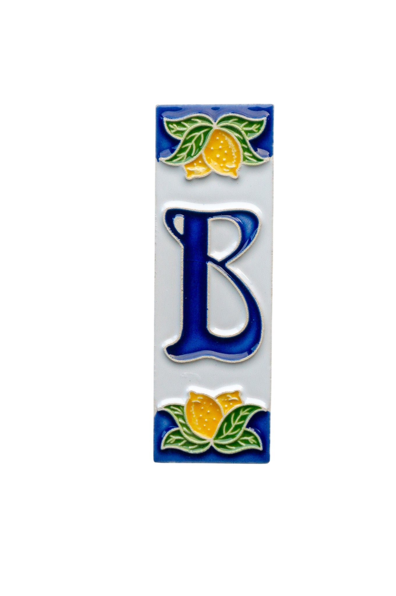 Amalfi Lemon | Ceramic Door Number Tile & Frame – 4.7cm x 15cm (1.85" x 5.91")