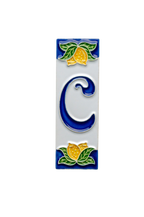 Mini Lemons Ceramic House Number Tile Plaque & Frame – 3cm x 10cm (1.18 x 3.94")