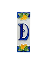 Mini Lemons Ceramic House Number Tile Plaque & Frame – 3cm x 10cm (1.18 x 3.94")