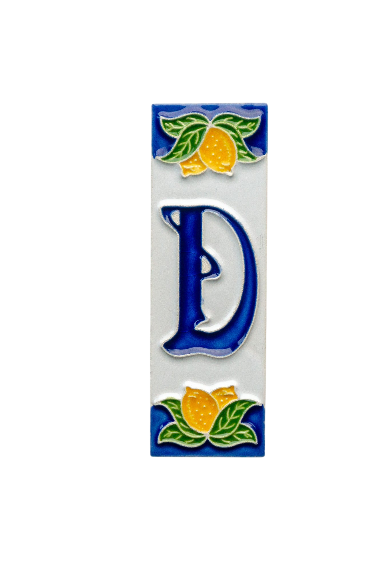 Mini Citrons | Numéro de porte en céramique avec cadre – 3 cm x 10 cm (1,18 x 3,94 po)