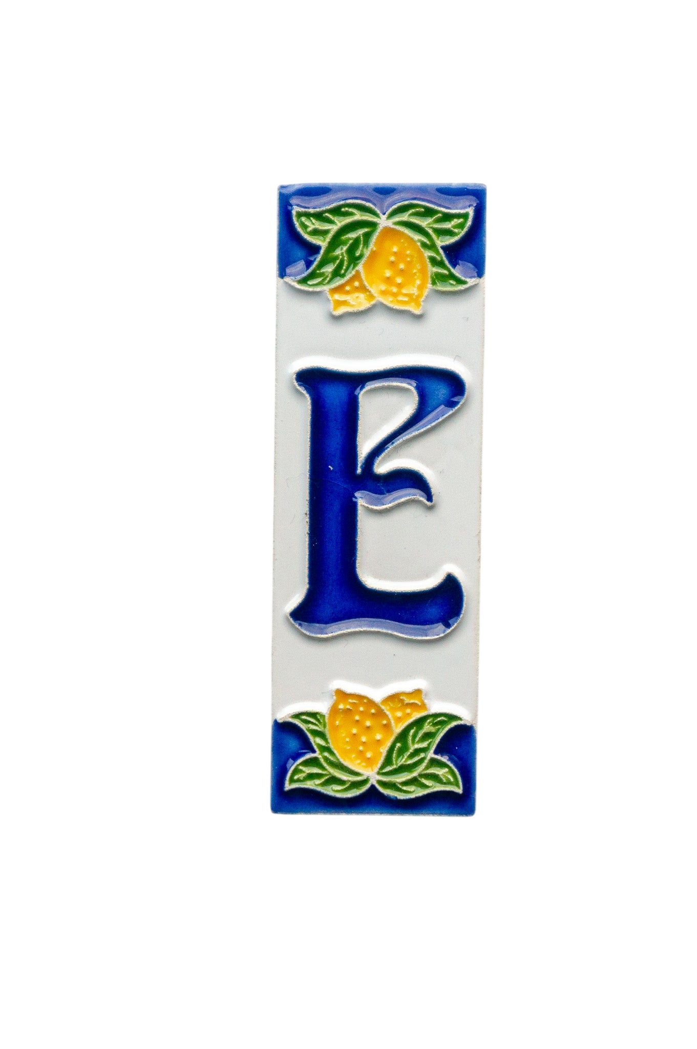 Mini Citrons | Numéro de porte en céramique avec cadre – 3 cm x 10 cm (1,18 x 3,94 po)