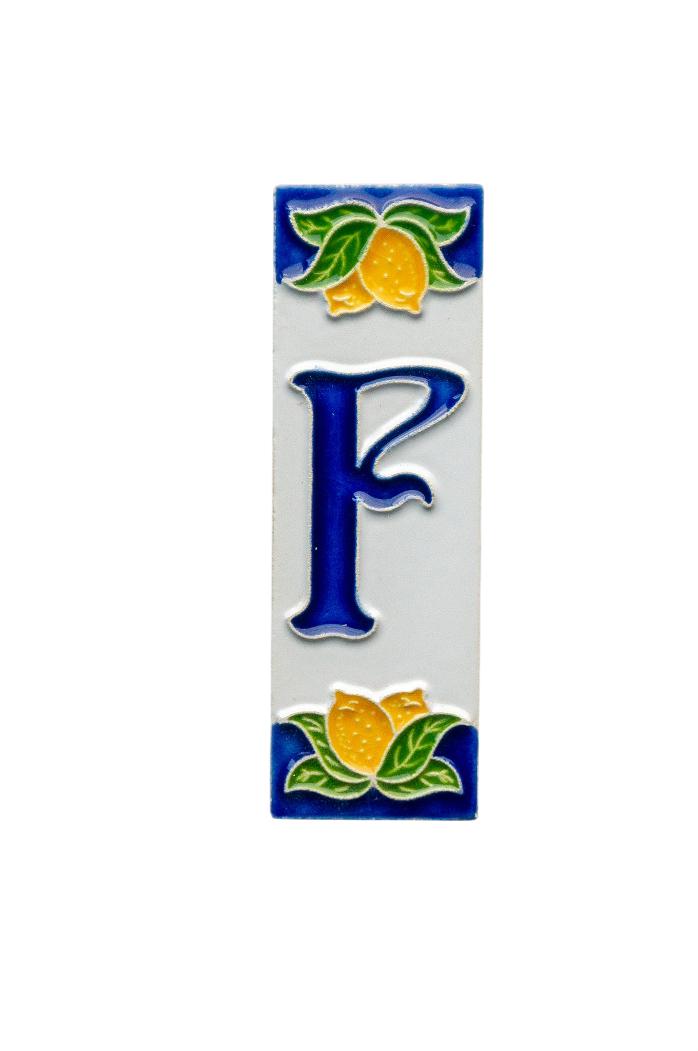 Mini Citrons | Numéro de porte en céramique avec cadre – 3 cm x 10 cm (1,18 x 3,94 po)