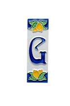 Mini Lemons Ceramic House Number Tile Plaque & Frame – 3cm x 10cm (1.18 x 3.94")