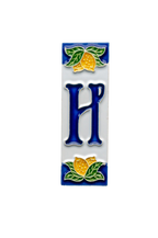 Mini Lemons Ceramic House Number Tile Plaque & Frame – 3cm x 10cm (1.18 x 3.94")