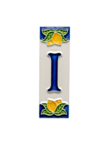 Mini Lemons Ceramic House Number Tile Plaque & Frame – 3cm x 10cm (1.18 x 3.94")